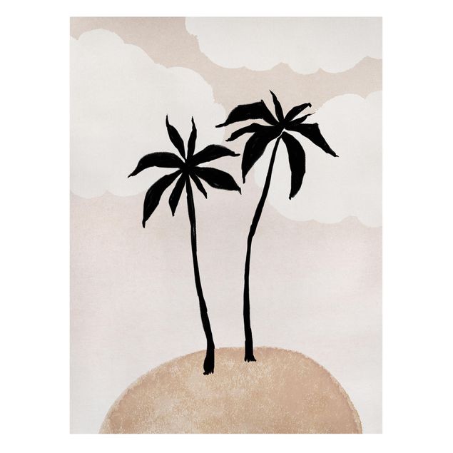 Cuadros de Gal Design Abstract Island Of Palm Trees With Clouds