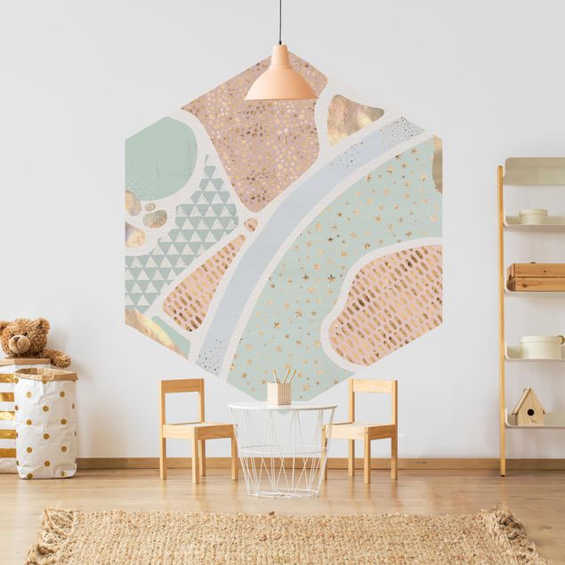 Papel pintado con patrones Abstract Seascape Pastel Pattern