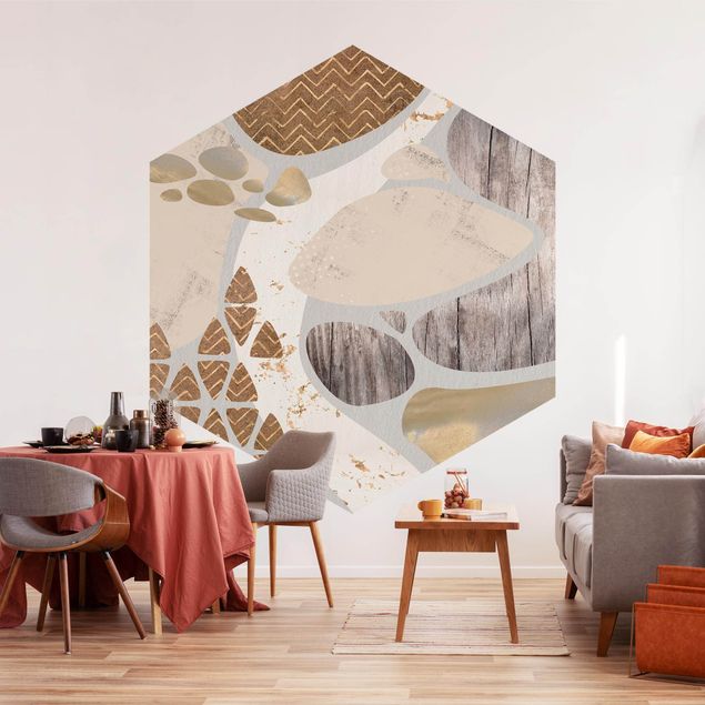 Papel pintado salón moderno Abstract Quarry Pastel Pattern