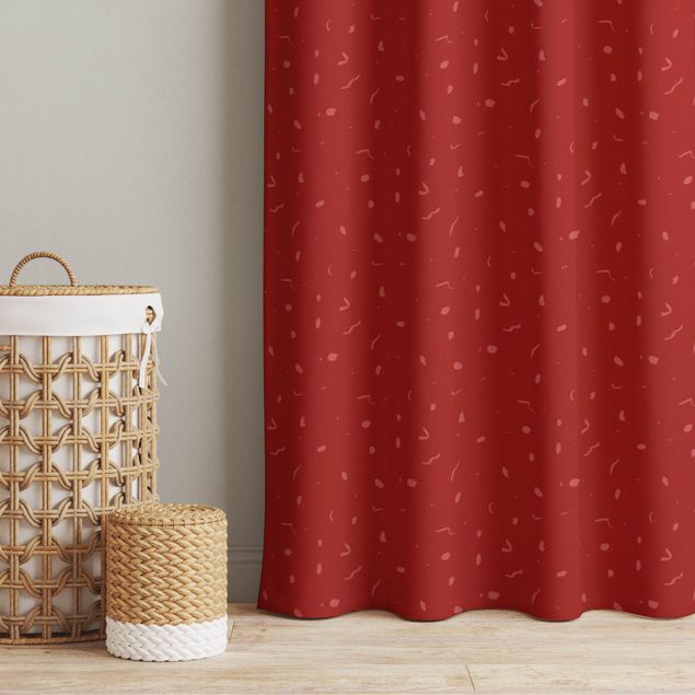 modernas cortinas salon Abstract Monochrome Pattern - Red