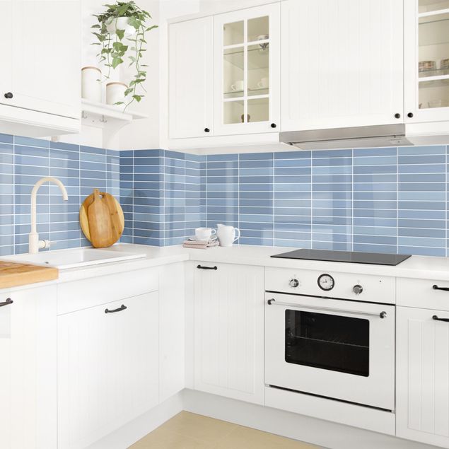 Salpicaderos de cocina monocromático Metro Tiles - Light Blue