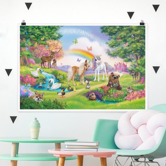 Decoración habitacion bebé Animal Club International - Magical Forest With Unicorn