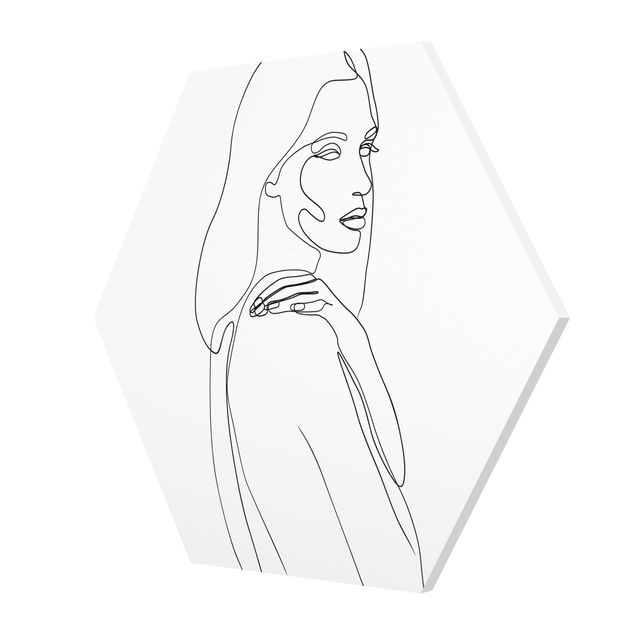 Cuadros modernos blanco y negro Line Art Woman's Shoulder Black And White