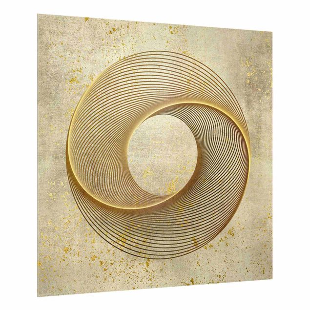 Cuadros Haase Line Art Circling Spirale Gold