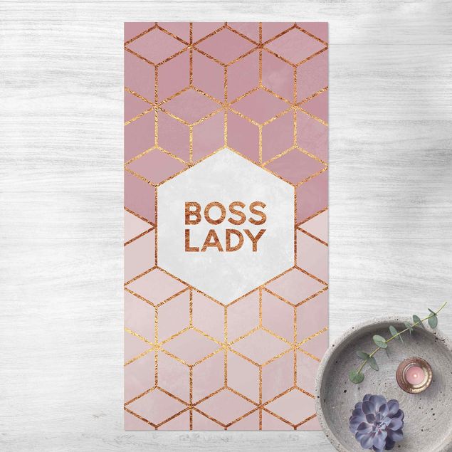 Alfombra exterior Boss Lady Hexagons Pink