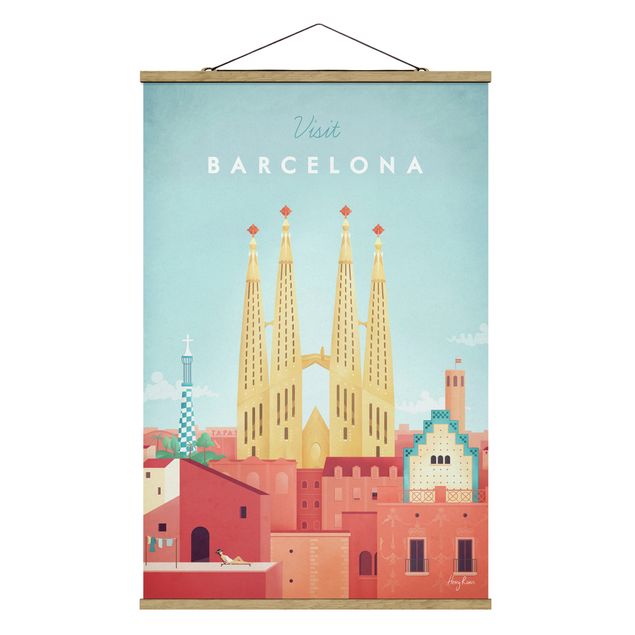 Cuadros retro Travel Poster - Barcelona