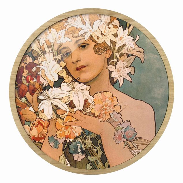 Pósters enmarcados flores Alfons Mucha - Flower
