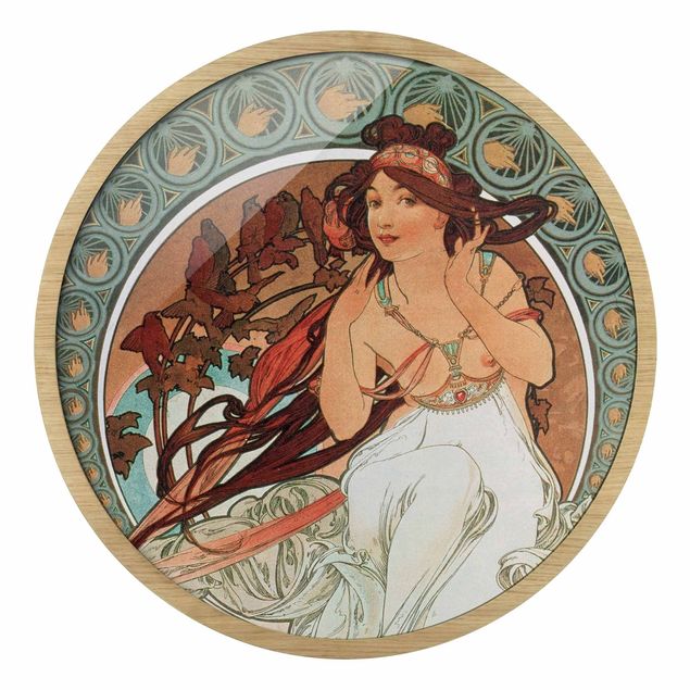 Pósters enmarcados vintage Alfons Mucha - Four Arts - Music