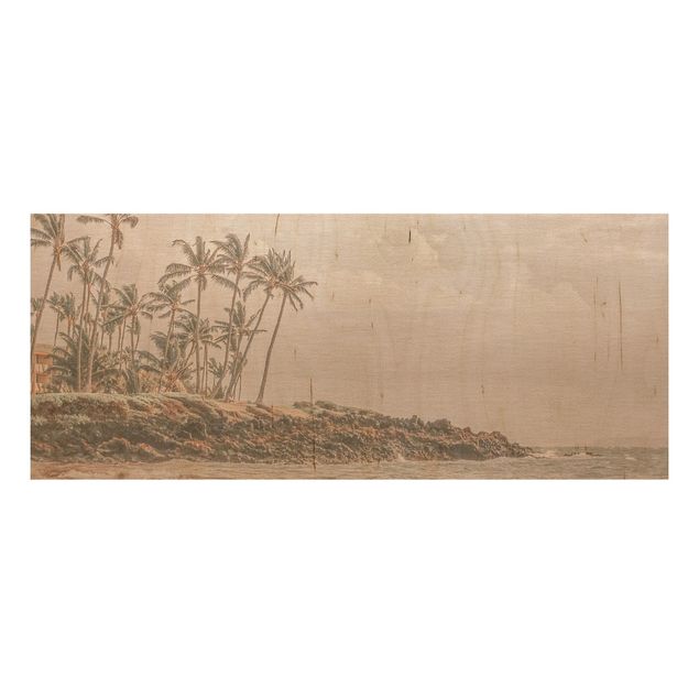 Cuadros de madera paisajes Aloha Hawaii Beach