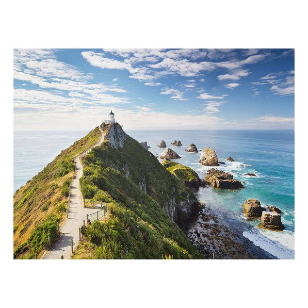 Cuadros de paisajes de montañas Nugget Point Lighthouse And Sea New Zealand