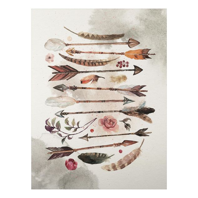 Cuadros con plumas Boho Arrows And Feathers - Watercolour