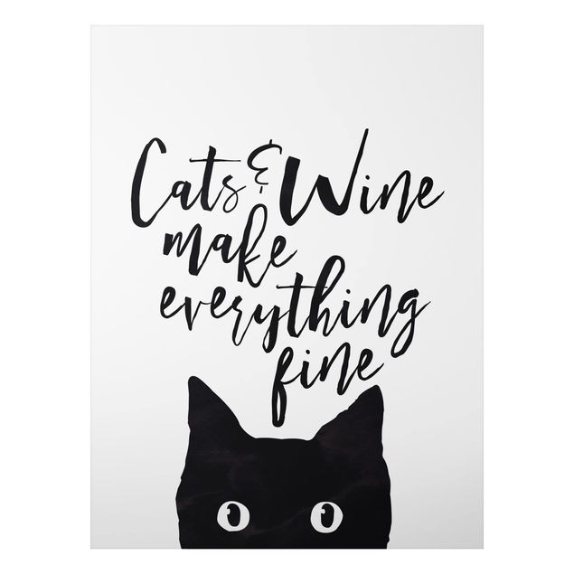 Cuadro con gato Cats And Wine make Everything Fine