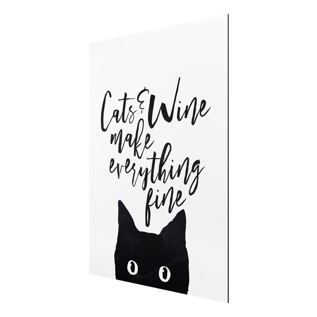 Cuadros frases Cats And Wine make Everything Fine