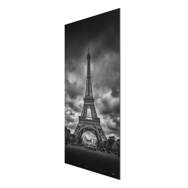 Cuadros ciudades Eiffel Tower In Front Of Clouds In Black And White