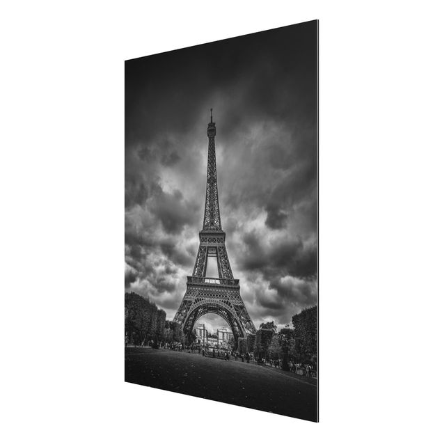 Cuadros arquitectura Eiffel Tower In Front Of Clouds In Black And White