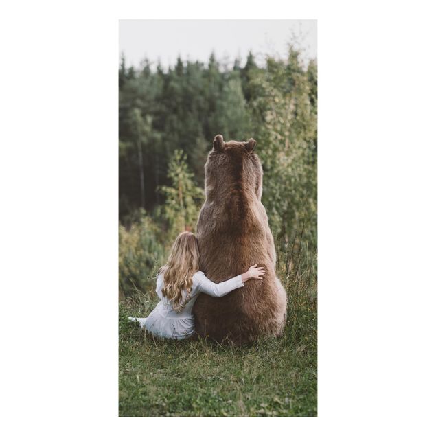 Cuadros de osos Girl With Brown Bear