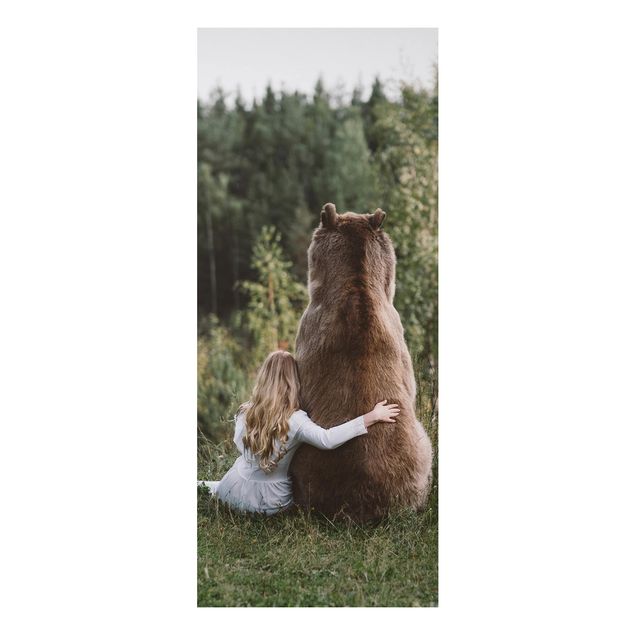 Cuadros osos Girl With Brown Bear