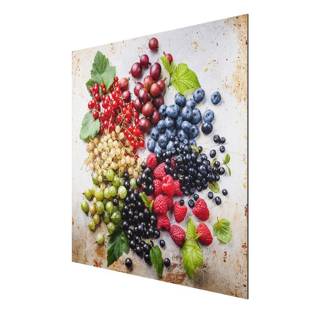 Cuadros plantas Mixture Of Berries On Metal