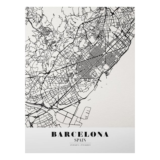 Cuadro mapa del mundo Barcelona City Map - Classic