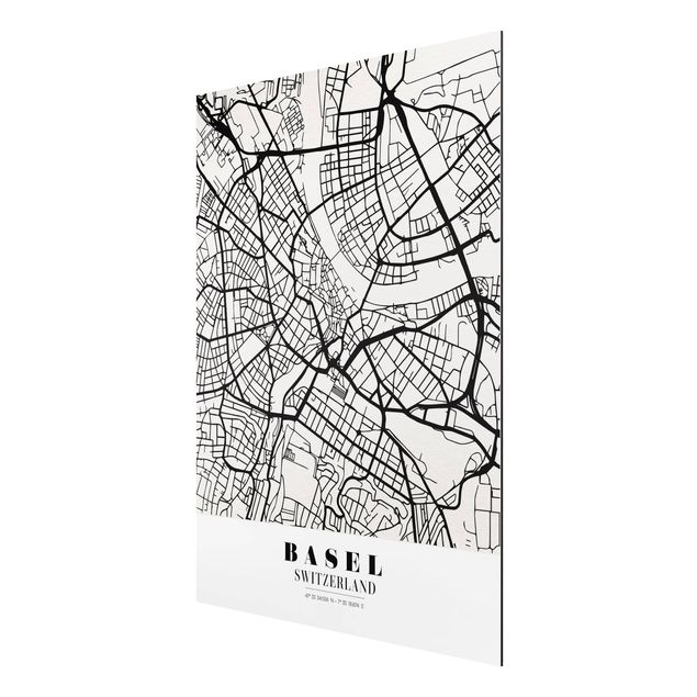 Cuadros frases Basel City Map - Classic