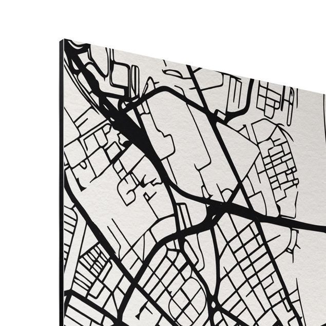 Cuadros en blanco y negro Basel City Map - Classic