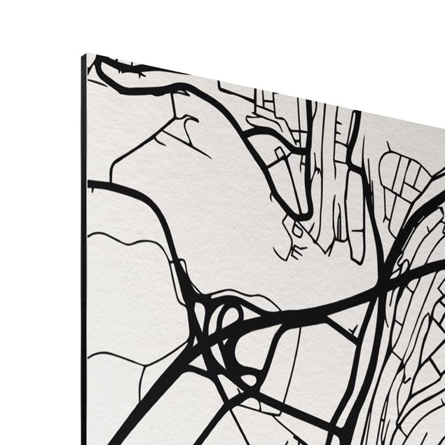 Cuadros en blanco y negro Bern City Map - Classical
