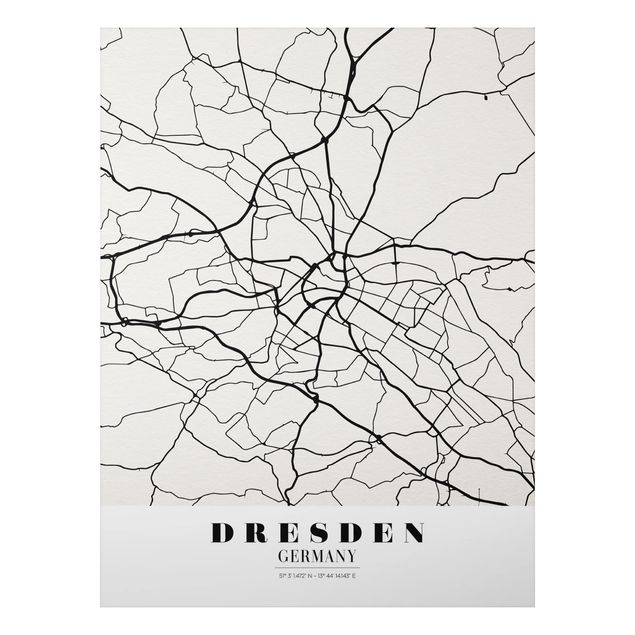 Cuadro mapa del mundo Dresden City Map - Classical