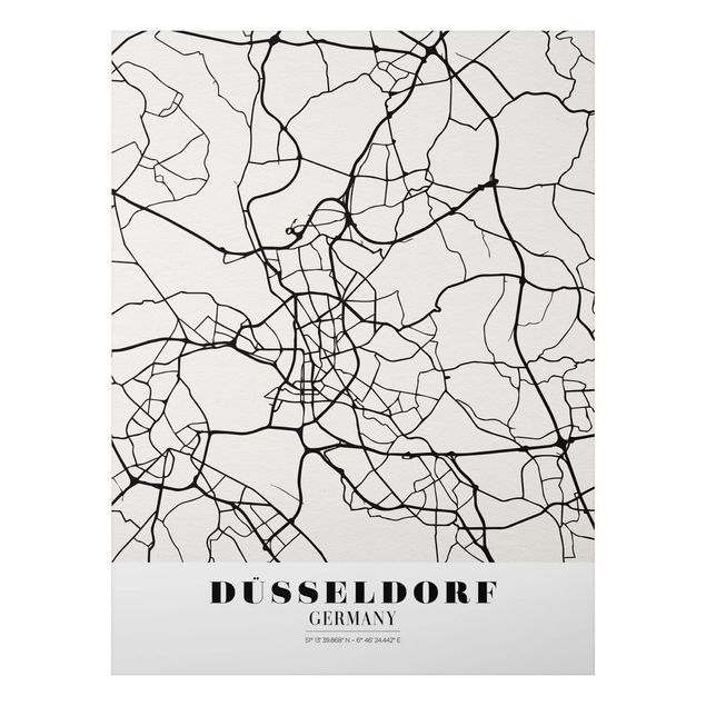 Cuadro mapa del mundo Dusseldorf City Map - Classic
