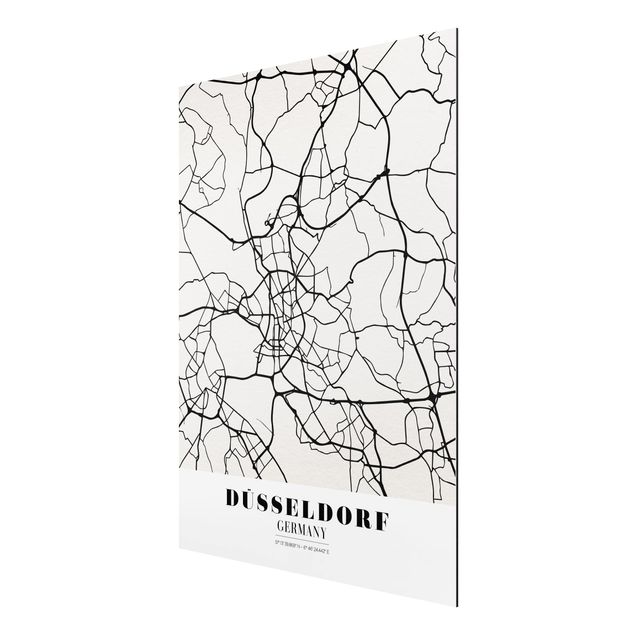 Cuadros frases Dusseldorf City Map - Classic