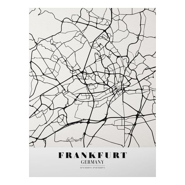 Cuadro de mapamundi Frankfurt City City Map - Classical
