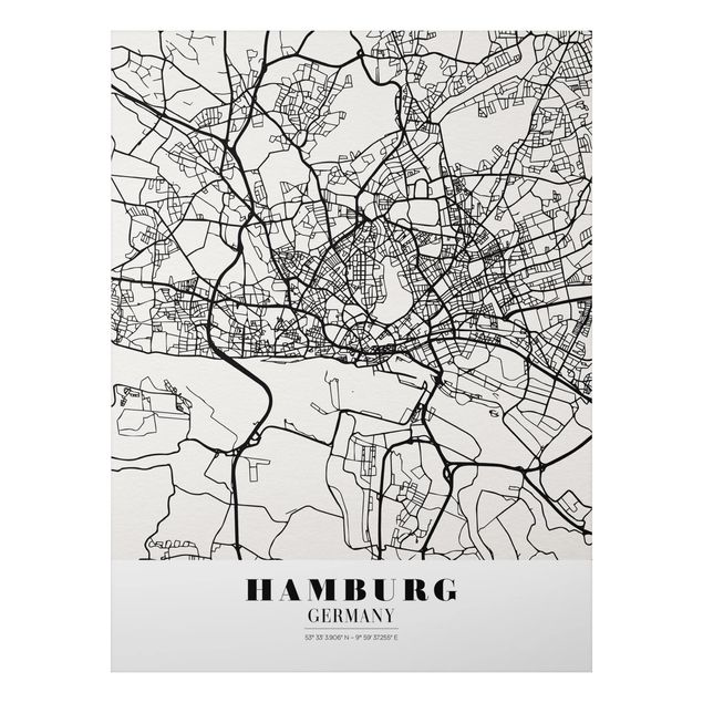 Cuadro de mapamundi Hamburg City Map - Classic