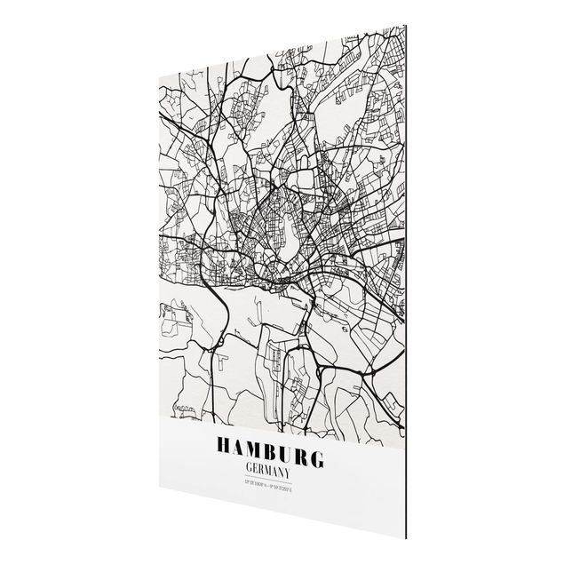Cuadros con frases motivadoras Hamburg City Map - Classic
