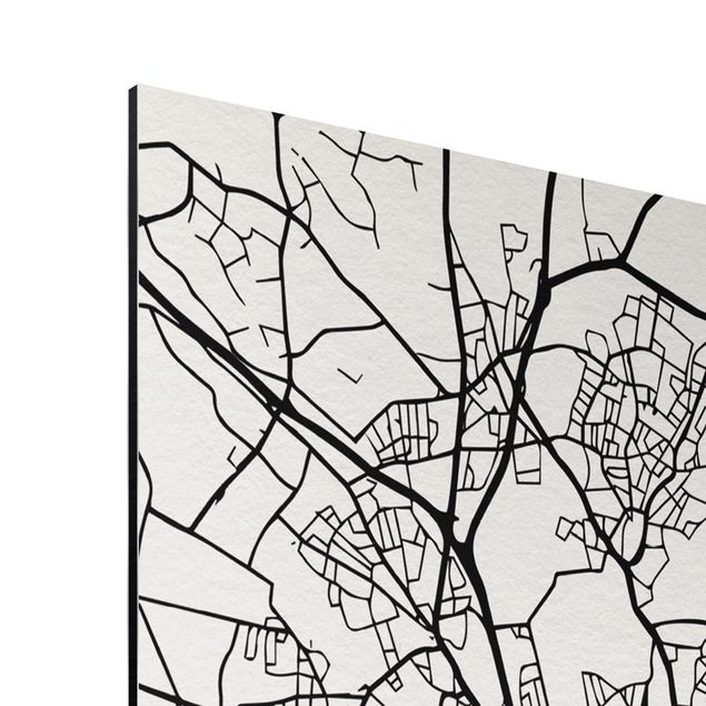 Cuadros modernos blanco y negro Hamburg City Map - Classic