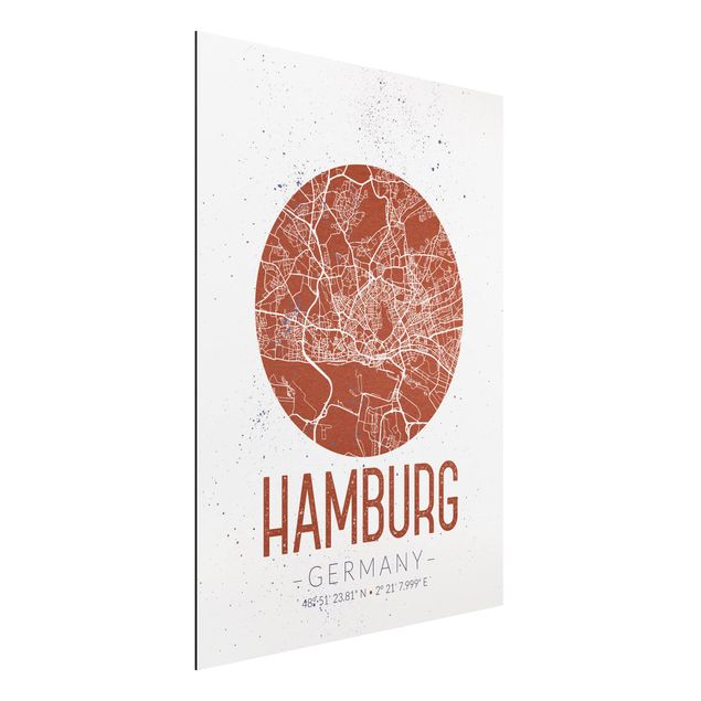 Decoración cocina Hamburg City Map - Retro