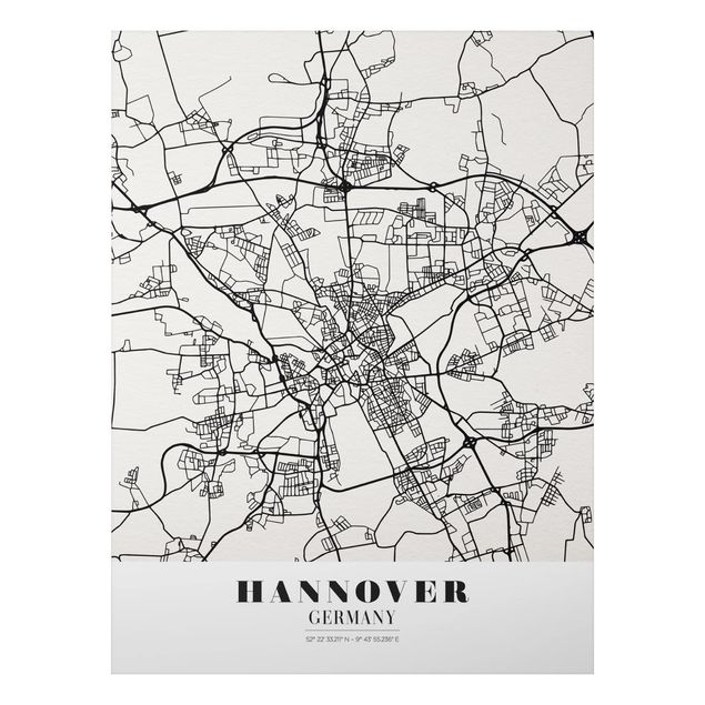 Cuadros mapamundi Hannover City Map - Classic