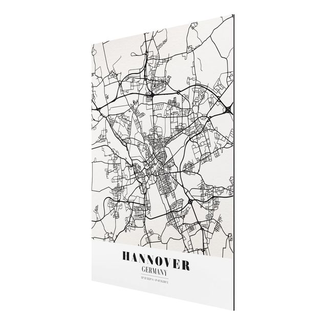 Cuadros con frases Hannover City Map - Classic