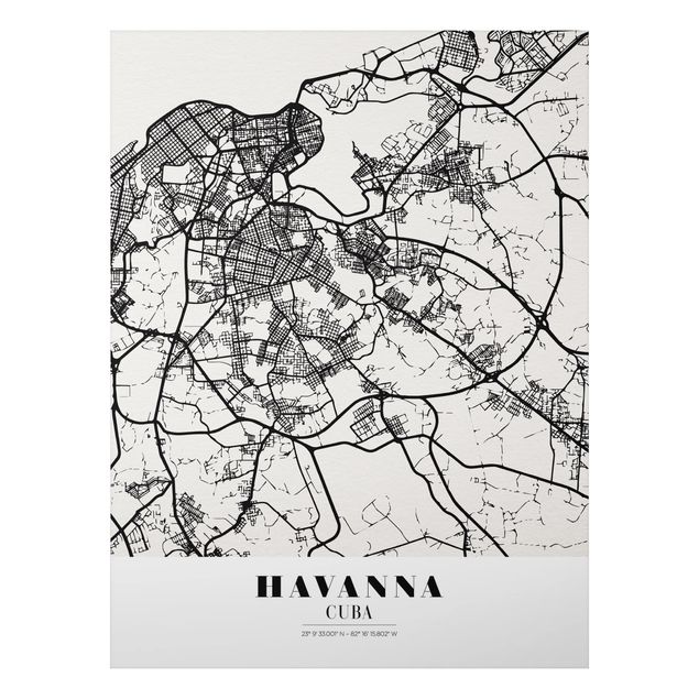 Cuadro de mapamundi Havana City Map - Classic