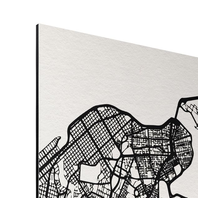 Cuadros modernos blanco y negro Havana City Map - Classic
