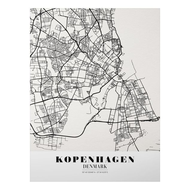 Cuadros mapamundi Copenhagen City Map - Classic