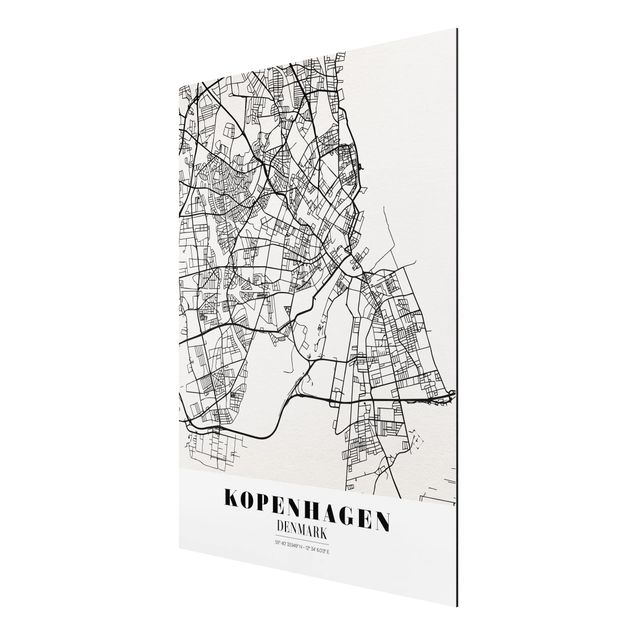 Cuadros con frases Copenhagen City Map - Classic