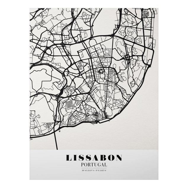 Cuadro de mapamundi Lisbon City Map - Classic