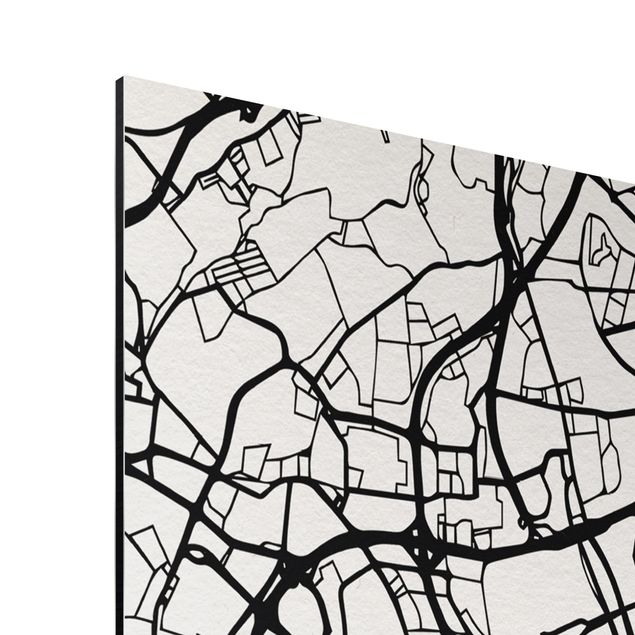 Cuadros modernos blanco y negro Lisbon City Map - Classic