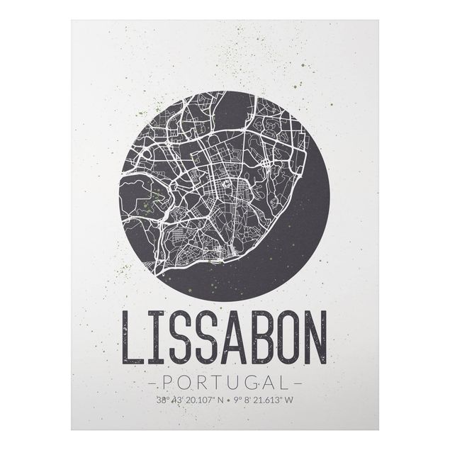 Cuadros mapamundi Lisbon City Map - Retro