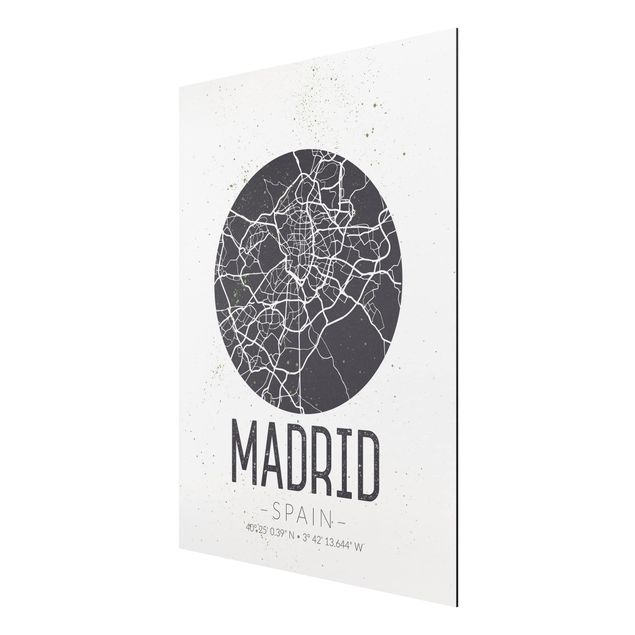 Cuadros con frases Madrid City Map - Retro