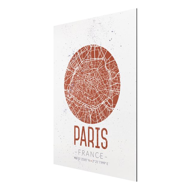 Cuadro mapa del mundo City Map Paris - Retro