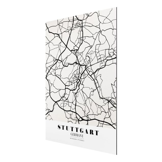 Cuadros con frases Stuttgart City Map - Classic