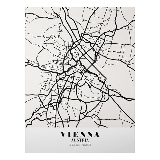 Cuadro mapa del mundo Vienna City Map - Classic