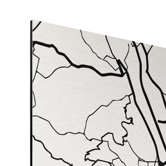 Cuadros en blanco y negro Vienna City Map - Classic