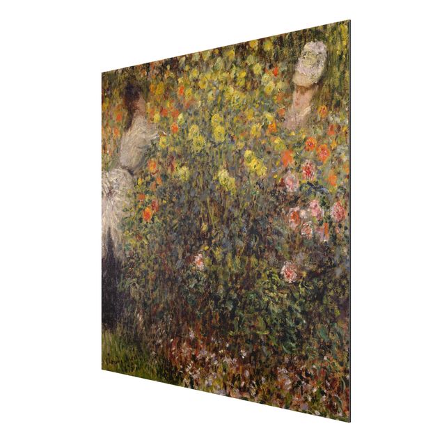 Cuadros famosos Claude Monet - Two Ladies in the Flower Garden