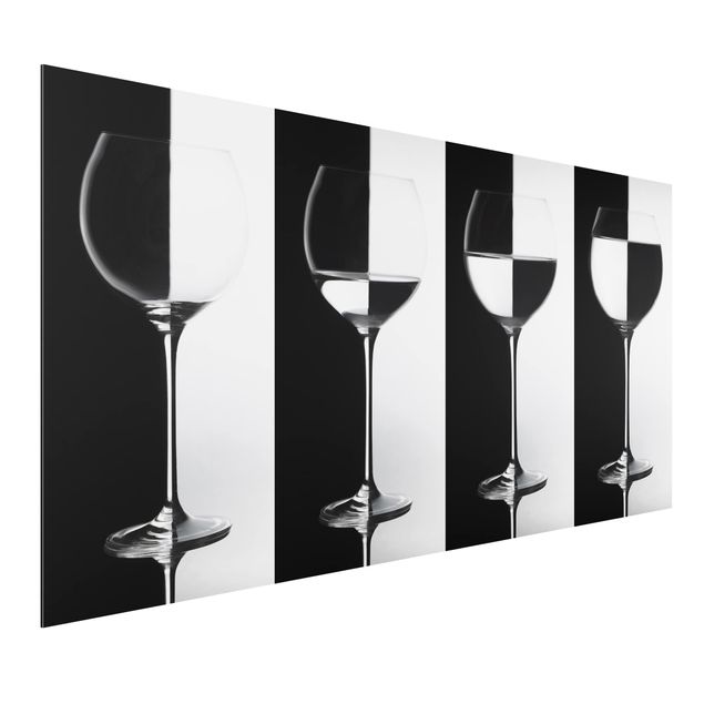 Cuadros de patrones Wine Glasses Black & White